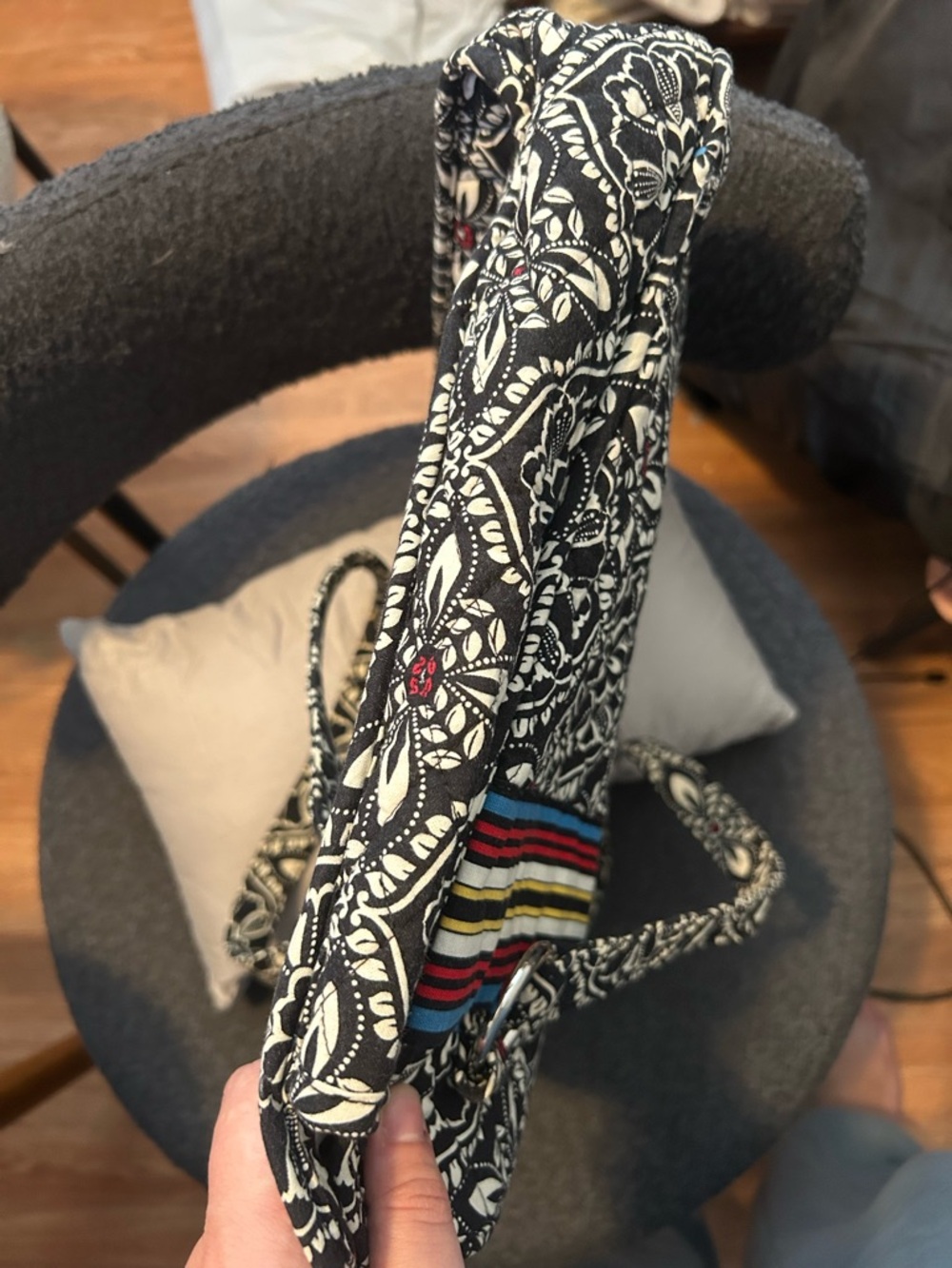 Vera Bradley Barcelona Black & White Geo Floral Quilted Tote - Picture 5 of 7